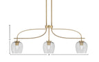 Cavella Three Light Island Pendant in New Age Brass with 6" Smoke Bubble Shade