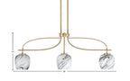 Cavella Three Light Island Pendant in New Age Brass with 6" Onyx Swirl Shade