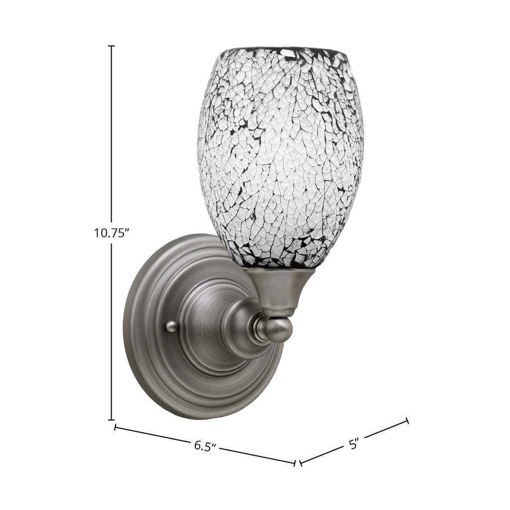 Any One Light Wall Sconce in Brushed Nickel with 5" Black Fusion Shade