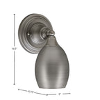 Any One Light Wall Sconce in Brushed Nickel with 5" Brushed Nickel Oval Metal Shade Shade