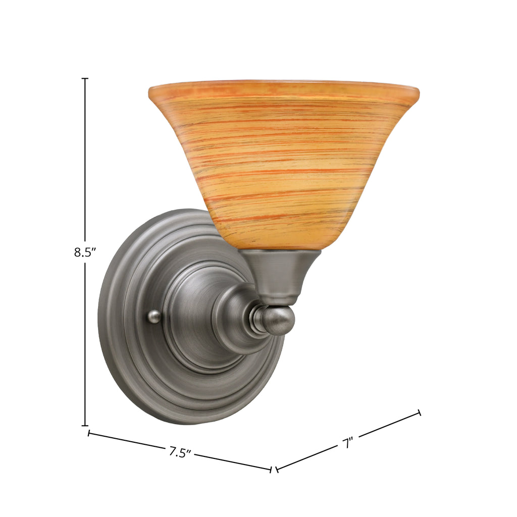 Any One Light Wall Sconce in Brushed Nickel with 7" Firré Saturn Shade