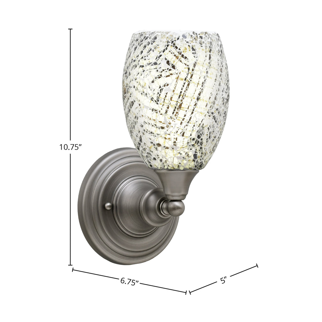 Any One Light Wall Sconce in Brushed Nickel with 5" Natural Fusion Shade