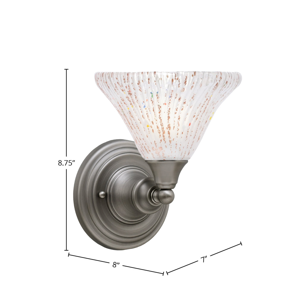 Any One Light Wall Sconce in Brushed Nickel with 7" Frosted Crystal Shade