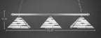 Square Three Light Bar in Brushed Nickel with 14" Pearl Ebony Art Glass Shade