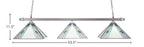 Square/Square Three Light Bar in Brushed Nickel with 14" Sky Ice Art Glass Shade