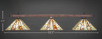 Square Three Light Bar in Bronze with 14" Fiesta Art Glass Shade