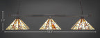 Square Three Light Bar in Dark Granite with 14" Fiesta Art Glass Shade