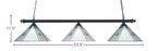 Square/Square Three Light Bar in Matte Black with 14" Sky Ice Art Glass Shade