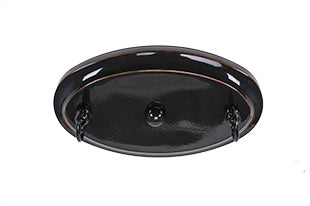Square Three Light Bar in Black Copper with 14 "Santa Cruz Art Glass Shade