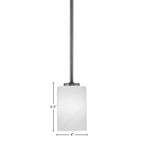 Atlas One Light Mini Pendant in Graphite with 4" White Marble Shade