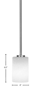 Atlas One Light Mini Pendant in Graphite with 4" White Muslin Shade