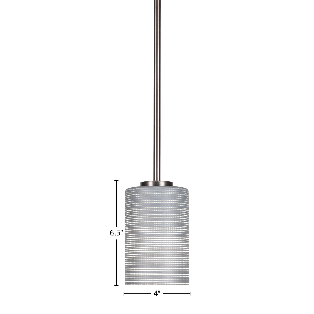 Atlas One Light Mini Pendant in Graphite with 4" Gray Matrix Shade