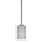 Atlas One Light Mini Pendant in Graphite with 4" Gray Matrix Shade