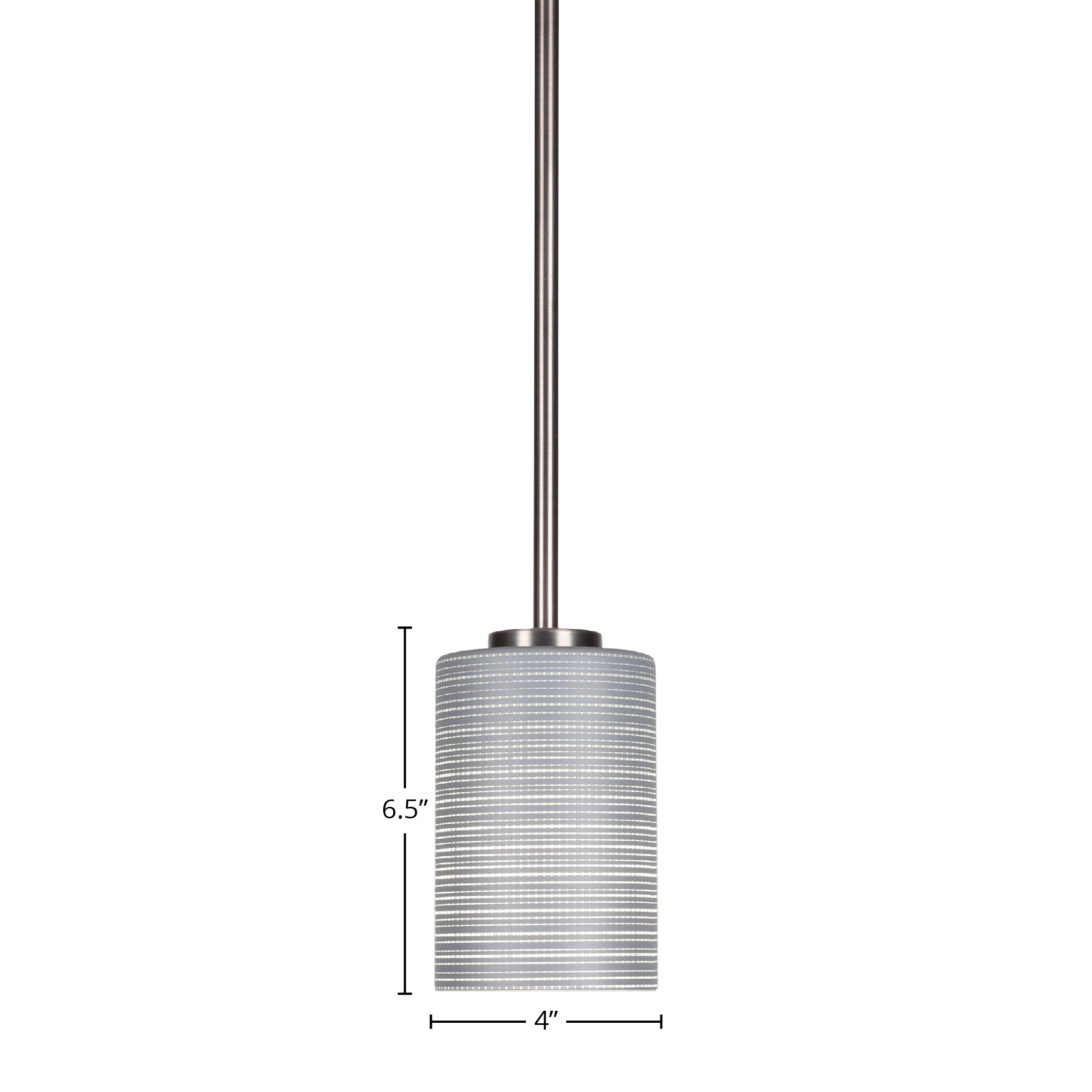 Atlas One Light Mini Pendant in Graphite with 4" Gray Matrix Shade