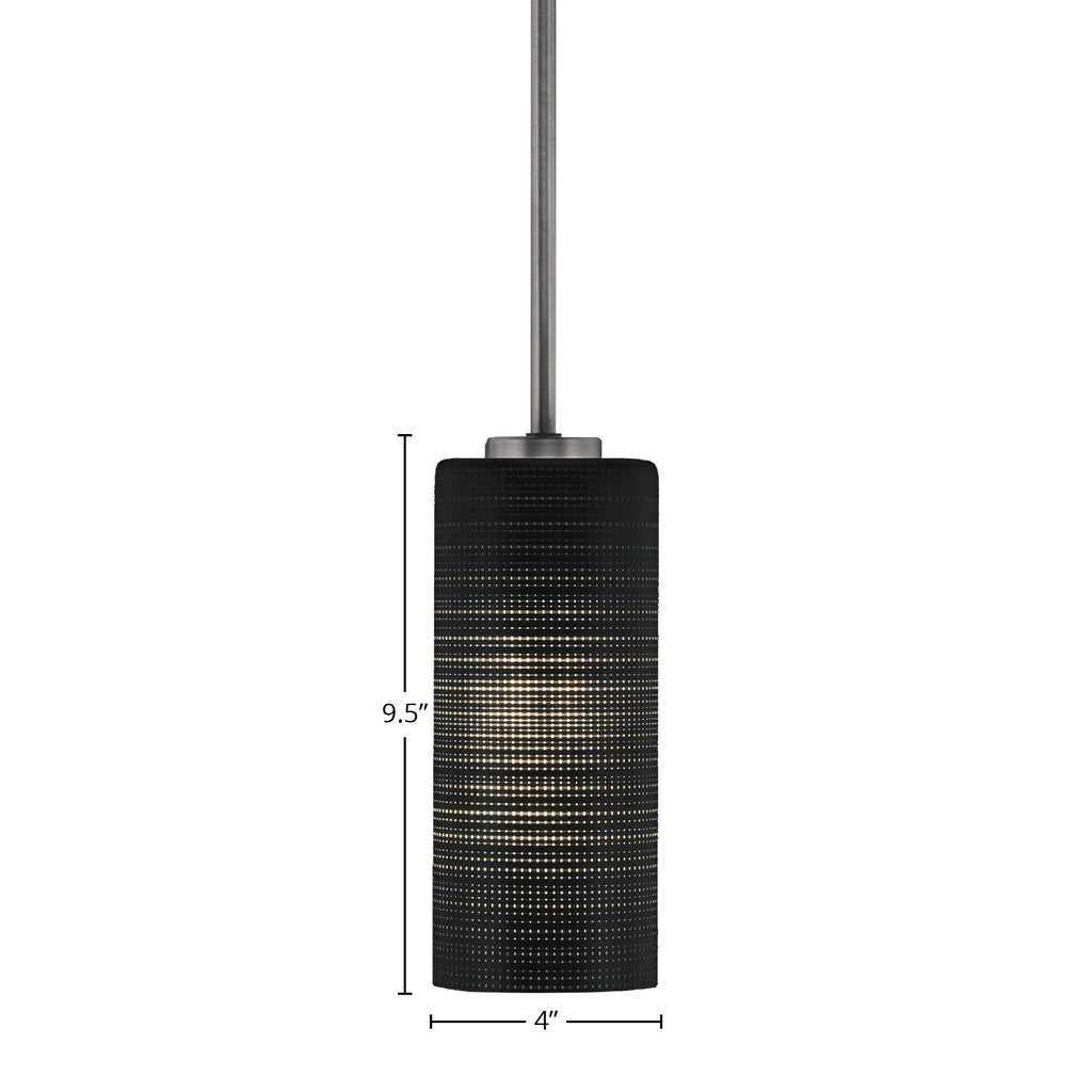 Atlas One Light Mini Pendant in Graphite with 4" Black Matrix Shade