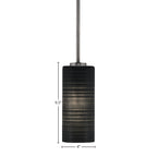 Atlas One Light Mini Pendant in Graphite with 4" Black Matrix Shade