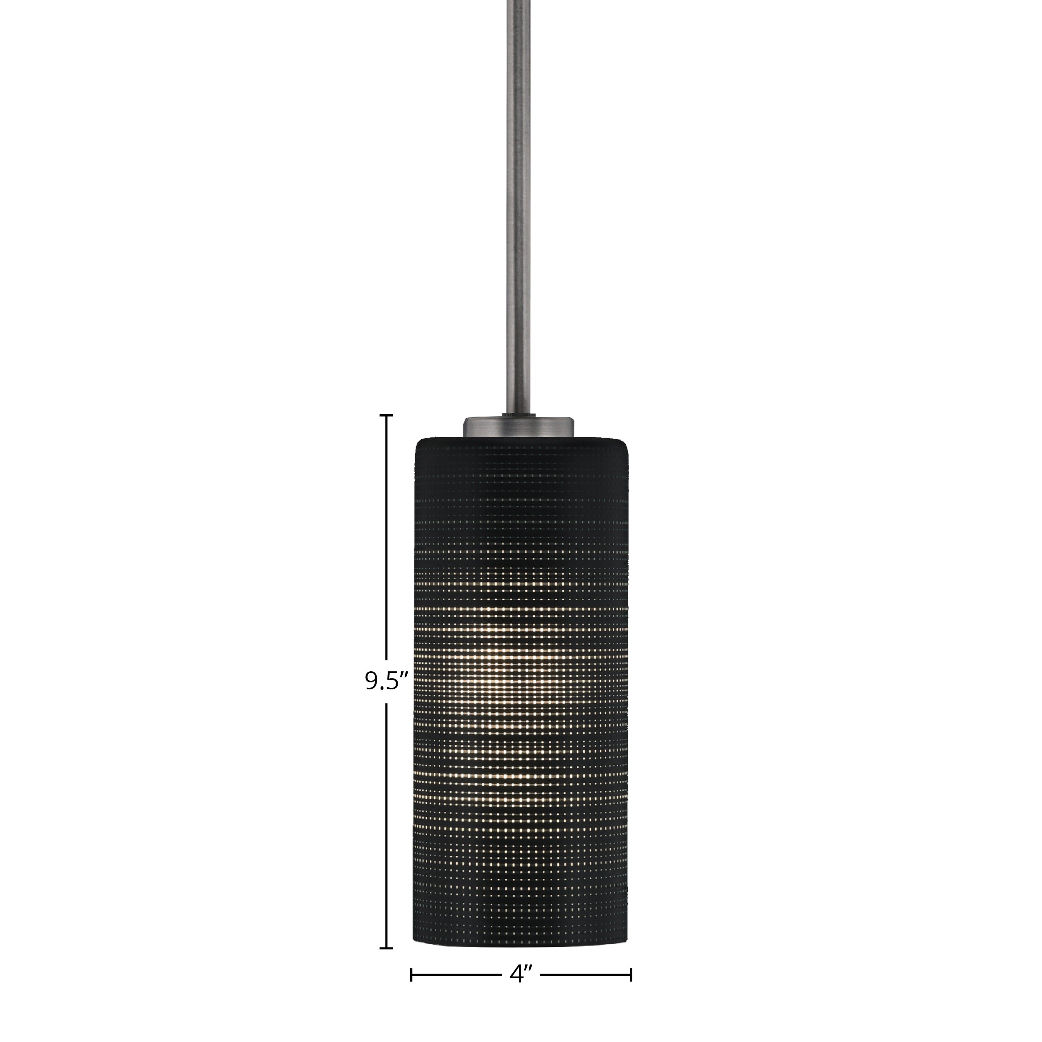 Atlas One Light Mini Pendant in Graphite with 4" Black Matrix Shade