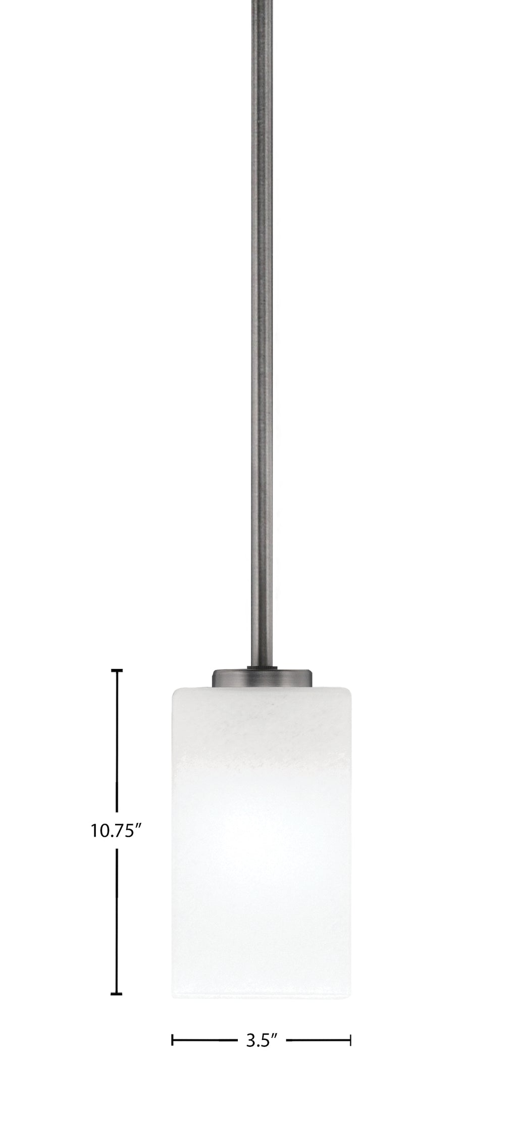 Atlas One Light Mini Pendant in Graphite with White Marble Shade