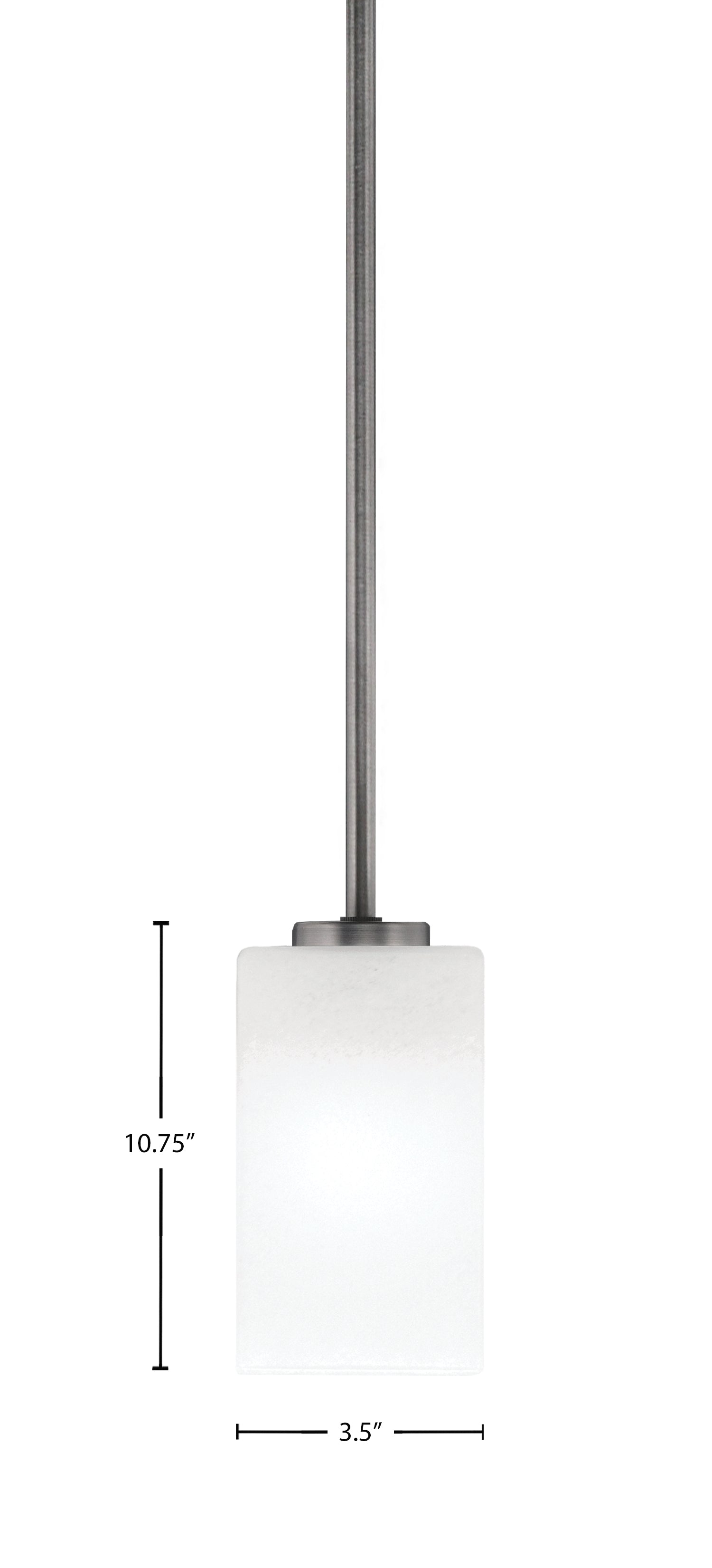 Atlas One Light Mini Pendant in Graphite with White Marble Shade