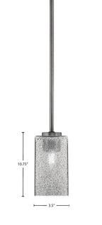 Atlas One Light Mini Pendant in Graphite with Smoke Bubble Shade