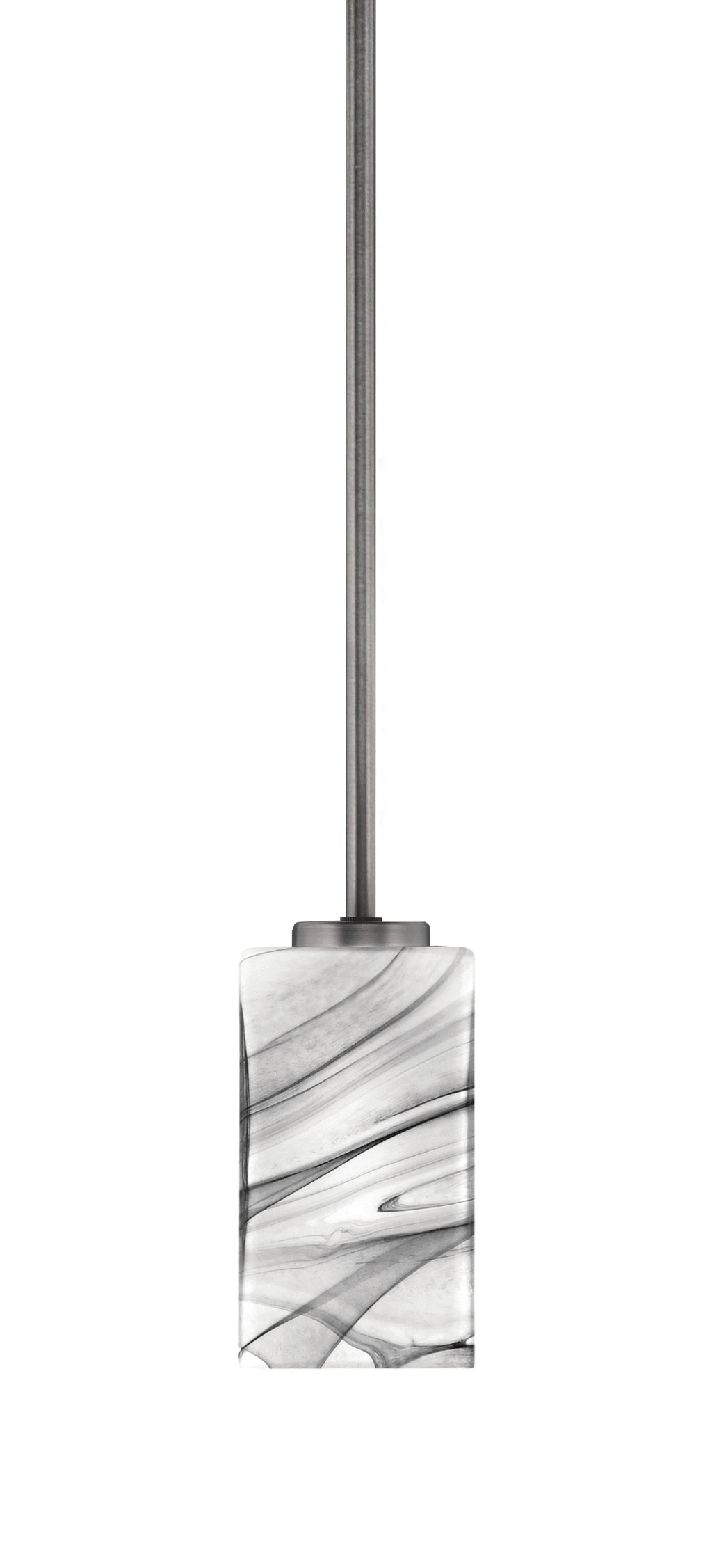 Atlas One Light Mini Pendant in Graphite with Onyx Swirl Shade