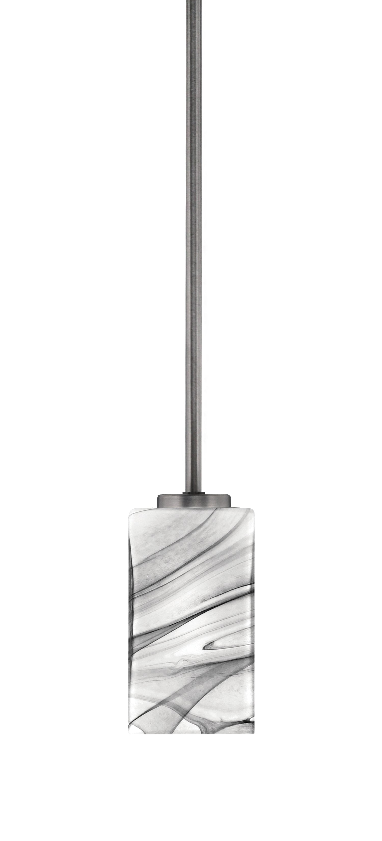 Atlas One Light Mini Pendant in Graphite with Onyx Swirl Shade