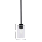 Atlas One Light Mini Pendant in Matte Black with 4" Clear Bubble Shade