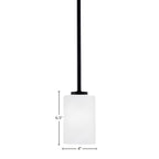 Atlas One Light Mini Pendant in Matte Black with 4" White Marble Shade