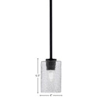 Atlas One Light Mini Pendant in Matte Black with 4" Smoke Bubble Shade