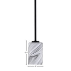 Atlas One Light Mini Pendant in Matte Black with 4" Onyx Swirl Shade