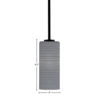 Atlas One Light Mini Pendant in Matte Black with 4" Gray Matrix Shade