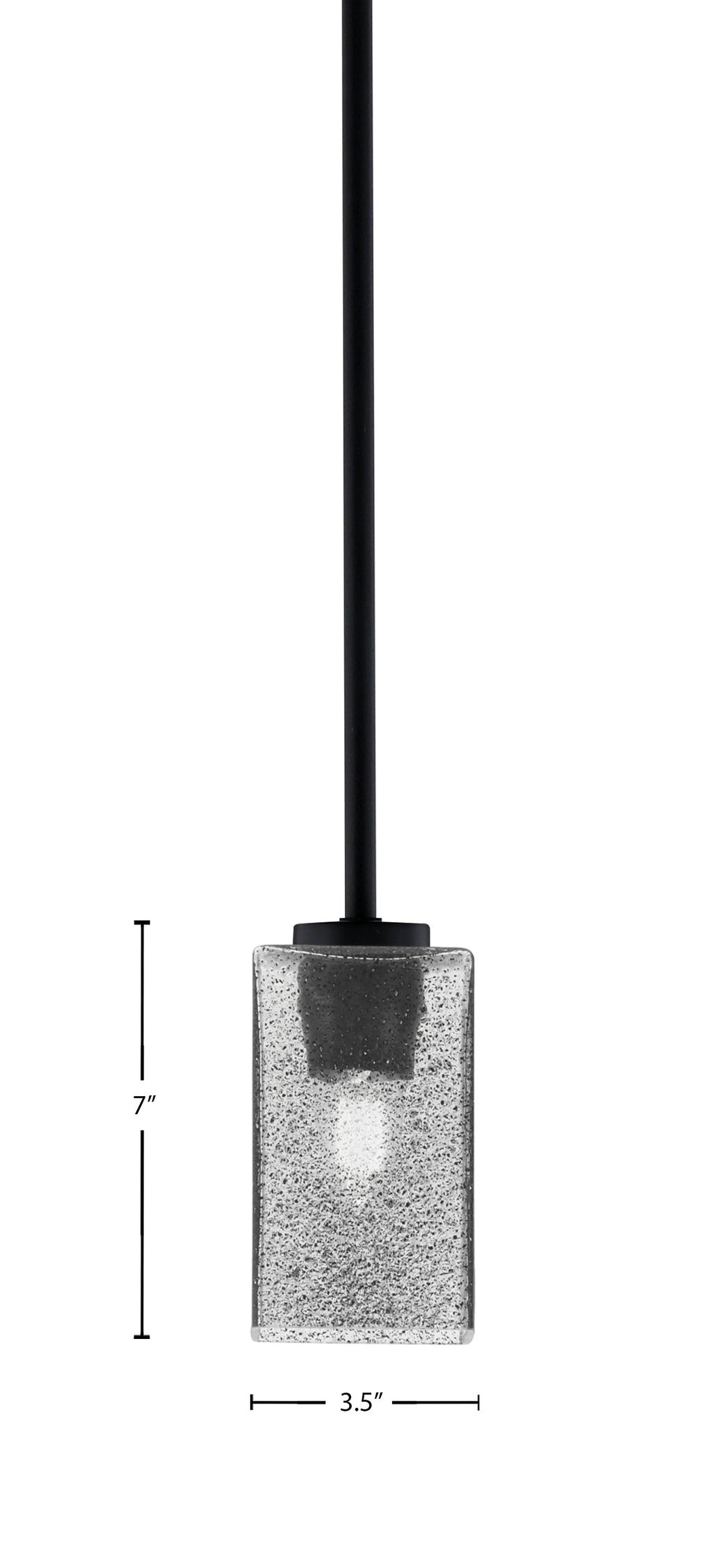 Atlas One Light Mini Pendant in Matte Black with Smoke Bubble Shade