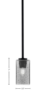 Atlas One Light Mini Pendant in Matte Black with Smoke Bubble Shade