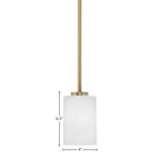 Atlas One Light Mini Pendant in New Age Brass with 4" White Marble Shade
