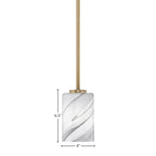 Atlas One Light Mini Pendant in New Age Brass with 4" Onyx Swirl Shade