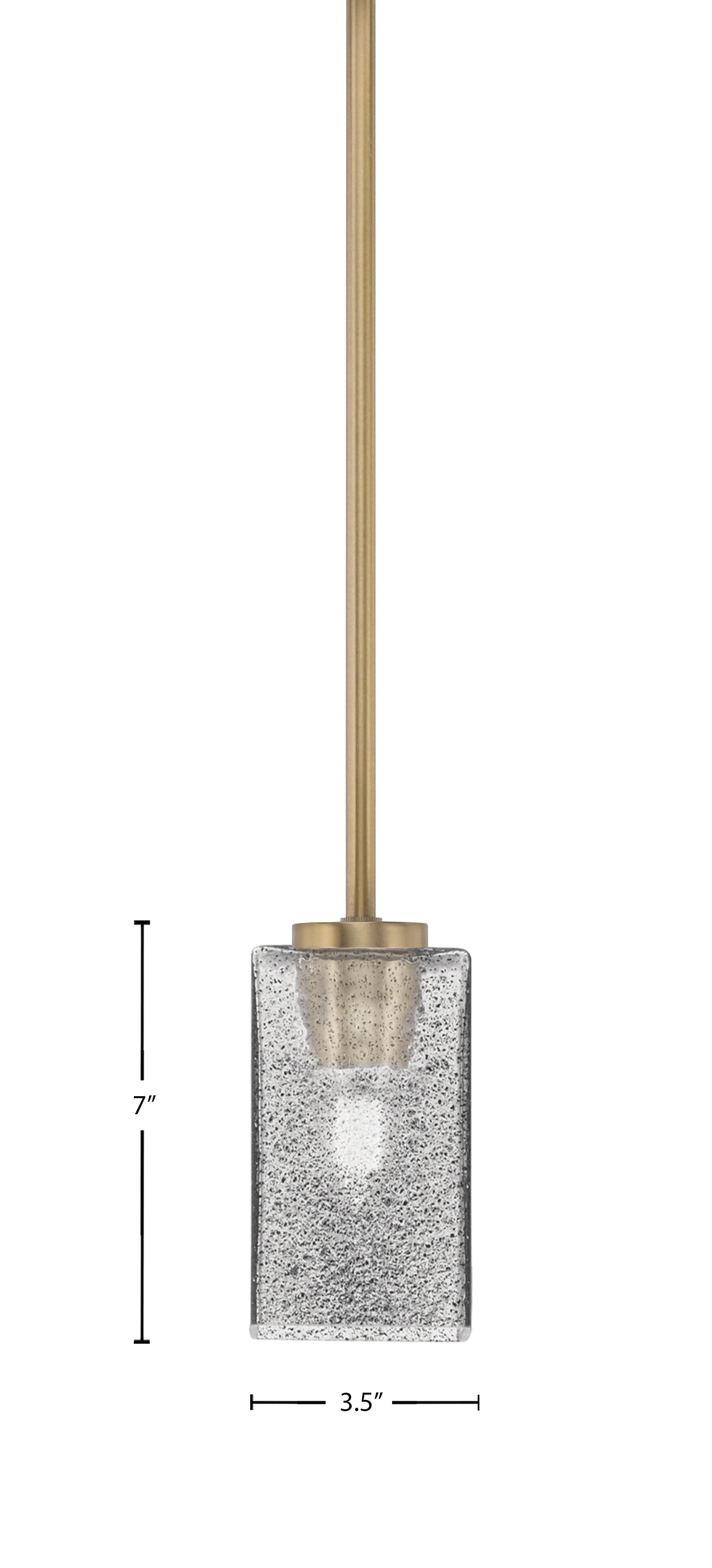 Atlas One Light Mini Pendant in New Age Brass with Smoke Bubble Shade