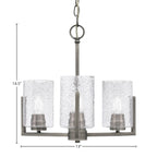 Atlas Three Light Chandelier in Graphite with 4" Smoke Bubble Shade