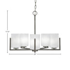 Atlas Five Light Chandelier in Graphite with 4" White Marble Shade