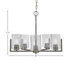 Atlas Five Light Chandelier in Graphite with 4" Smoke Bubble Shade