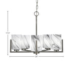 Atlas Five Light Chandelier in Graphite with 4" Onyx Swirl Shade