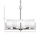Atlas Five Light Chandelier in Graphite with 4" White Muslin Shade
