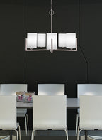 Atlas Five Light Chandelier in Graphite with 4" White Muslin Shade