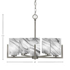 Atlas Five Light Chandelier in Graphite with Onyx Swirl Shade