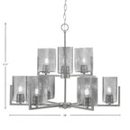 Atlas Nine Light Chandelier in Graphite with Smoke Bubble Shade