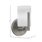 Atlas One Light Wall Sconce in Graphite with 4" White Muslin Shade