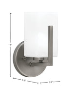 Atlas One Light Wall Sconce in Graphite with White Marble Shade