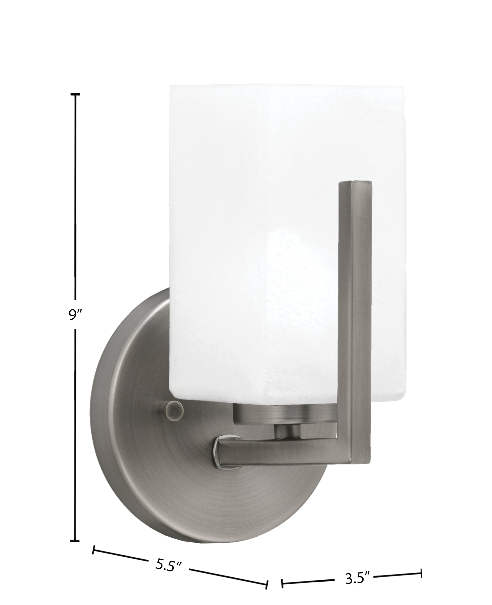 Atlas One Light Wall Sconce in Graphite with White Marble Shade