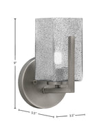 Atlas One Light Wall Sconce in Graphite with Smoke Bubble Shade