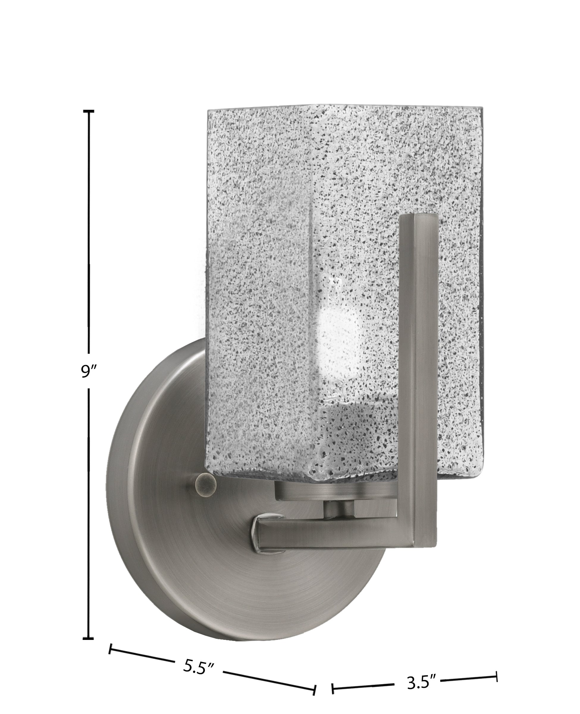 Atlas One Light Wall Sconce in Graphite with Smoke Bubble Shade