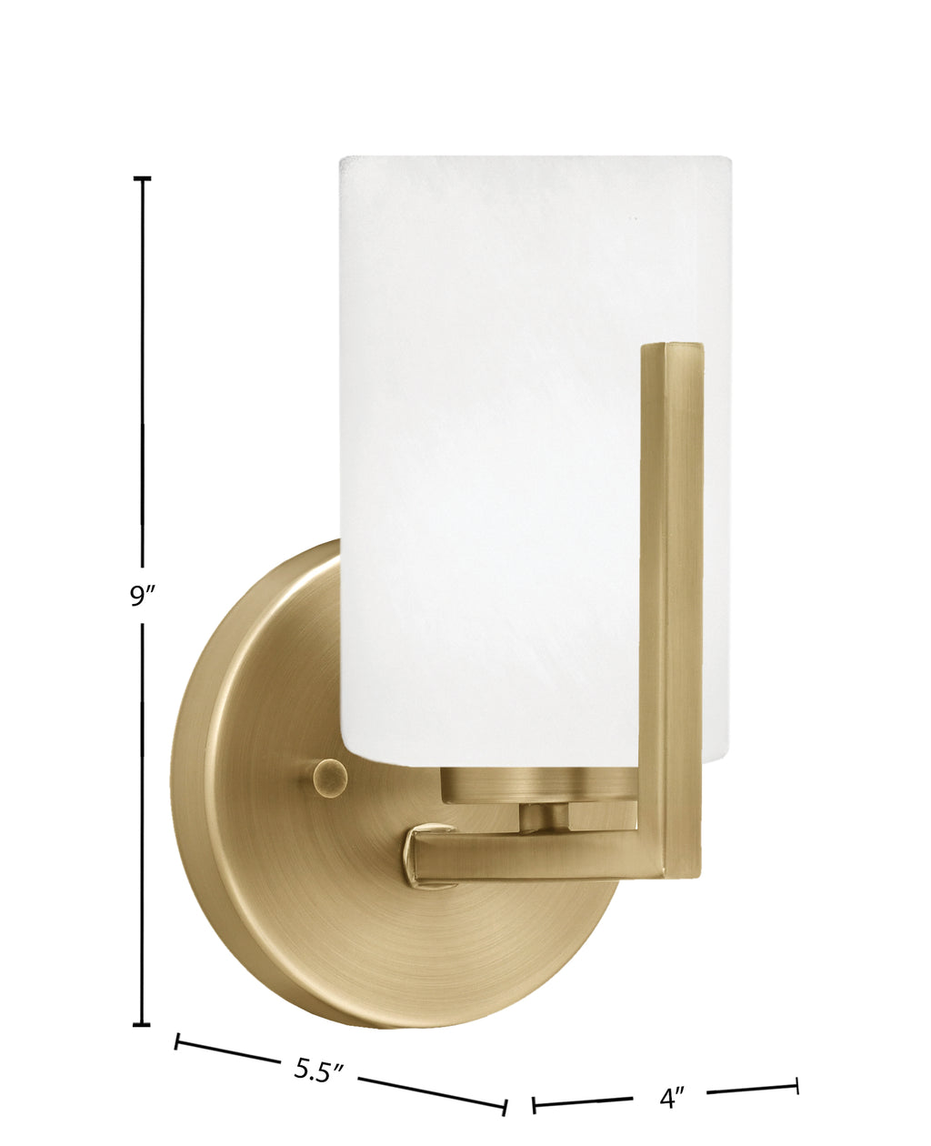 Atlas One Light Wall Sconce in New Age Brass with 4" White Marble Shade